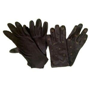 Vintage Black Gloves Set - Embroidered Floral Plain Elegant Styles Women
